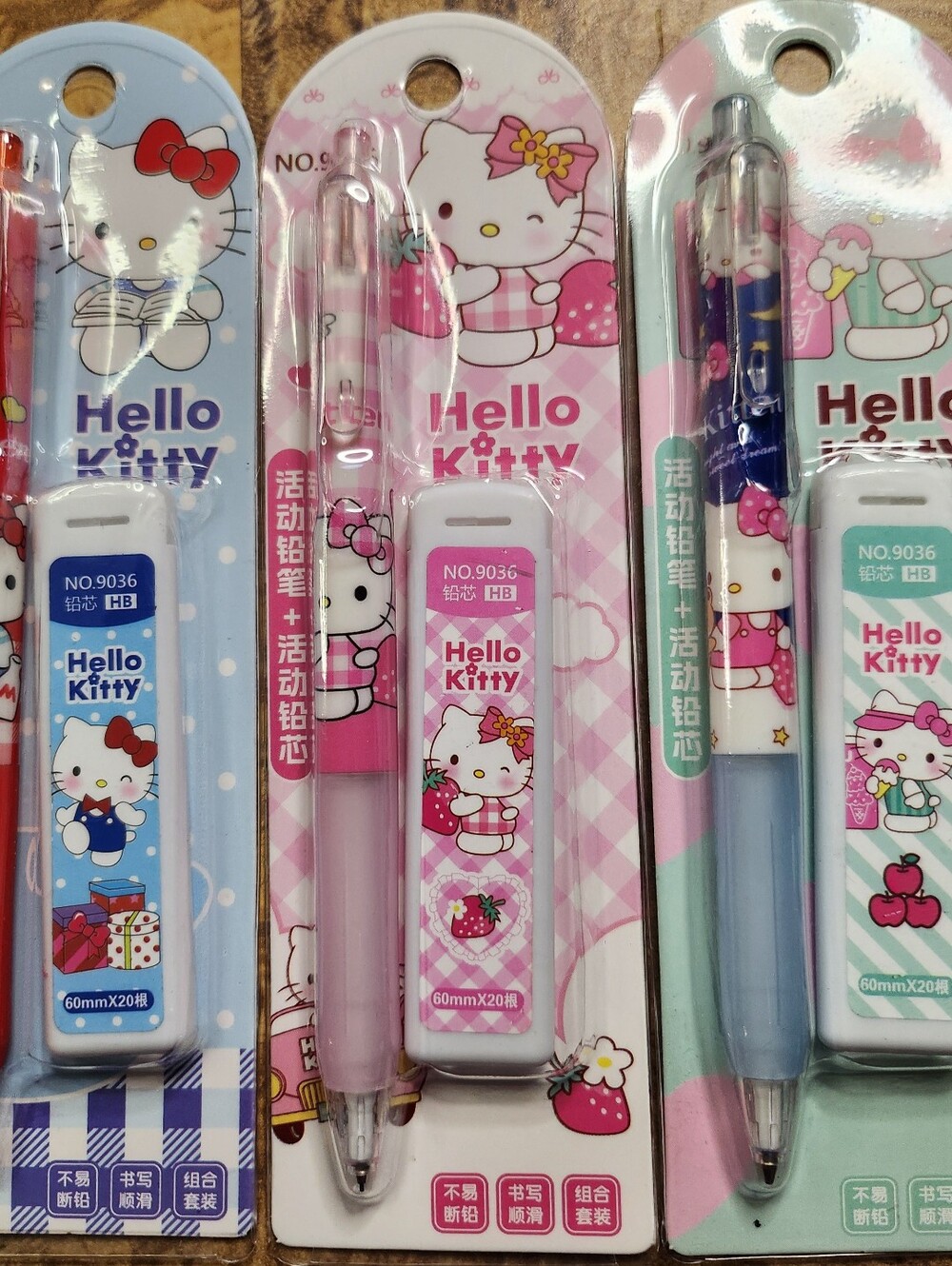 Hello Kitty Pink, Blue & White Mechanical Pencil Gift Set